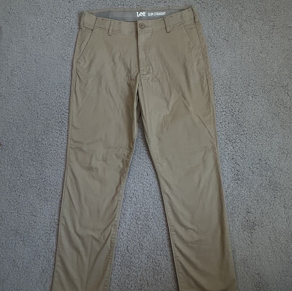 Lee Mens Pants 36 X 32 Slim Straight Beige Casualwear, Preppy, Office wear